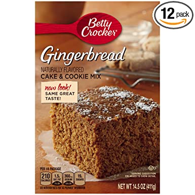 Betty Crocker Baking Mix, Cake & Cookie Mix, Gingerbread, 14.5 Oz Box (Pack of 12)