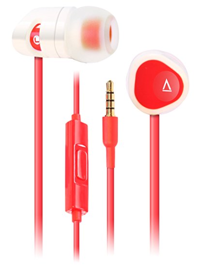 Creative MA-200 In-Ear Headphones with 8mm Driver and Universal Mic (White/Red)