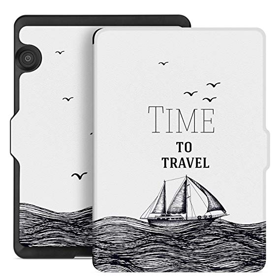 Ayotu Case for Kindle Voyage E-Reader Auto Wake and Sleep Smart Protective Cover, Made for 2014 Kindle Voyage Case Painting Series KV-09 The Time to Travel