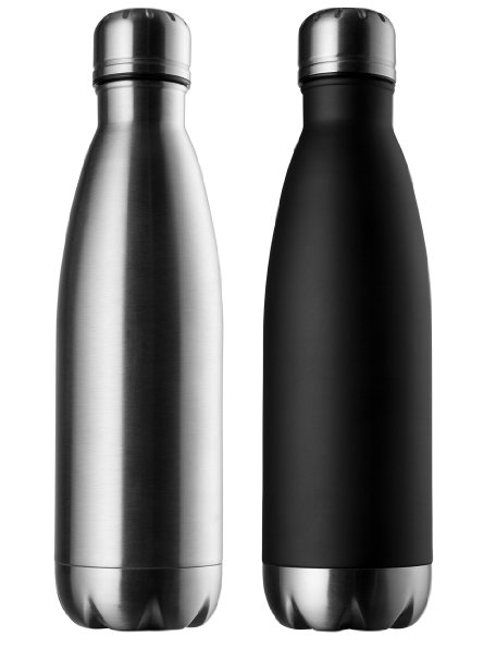 Modern Innovations Stainless Steel Water Bottles - 17 OZ Set of 2 made of BPA Free Leak Proof Insulated Design for Hot & Cold Drinks Perfect for Camping, Picnics, Gym