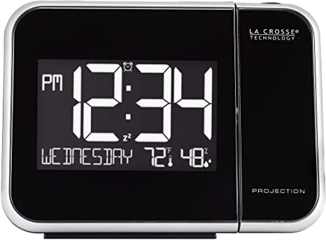 La Crosse Technology 616-1412 Projection Alarm Clock with Indoor Temperature