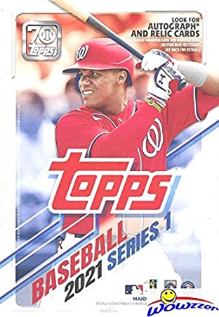 2021 Topps Series 1 MLB Baseball HUGE EXCLUSIVE Factory Sealed 67 Card Hanger Box with (2) INSERT Cards! Loaded with Rookies & Stars! Look for Autos, Relics & Parallels! 70th Anniversary! WOWZZER!