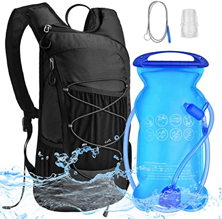 VBIGER Hydration Backpacks with 2L Water Bladder Bag - Large-Capacity Water Bag with 1 Brush |1Replaceable Mouth Piece - for Hiking Biking Running Walking Climbing