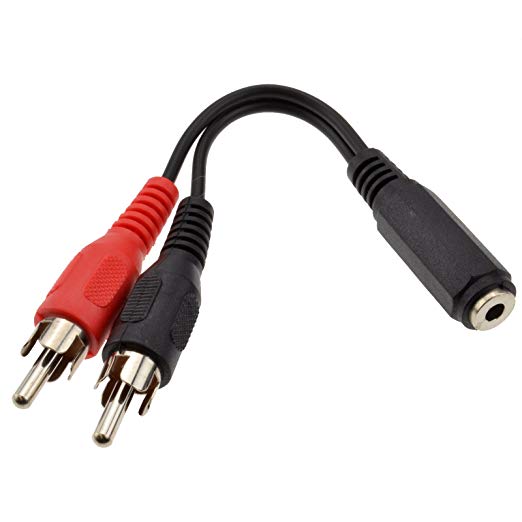 Kenable 3.5mm Stereo Jack Socket to Twin Phono RCA Plugs Adapter Cable