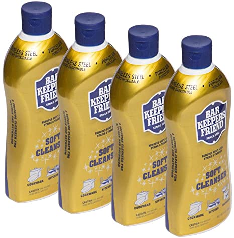 Bar Keepers Friend Soft Cleanser Liquid 13 oz Multipurpose Cleaner & Rust Stain Remover for Stainless Steel Sinks and Countertops, Porcelain and Ceramic Tile, Copper, Brass, and More (4)