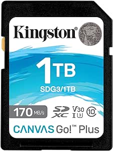 Kingston 1TB Canvas Go Plus microSDXC Card | Up to 170MB/s | Class 10, UHS-I, U3, V30, A2 | SDCG3/1TB