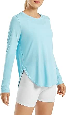 G4Free Women's UPF 50  UV Shirts Long Sleeve Workout Sun Shirt Outdoor Gym Hiking Tops Quick Dry Lightweight