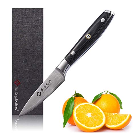 Damascus Paring Knife - 3.5 inch Utility Peeling Knife Ultra Sharp Stainless Steel Fruit Vegetable Cutting Carving Knives