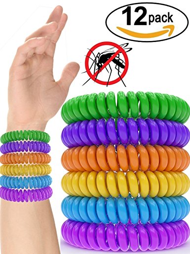 12 Pack Mosquito Repellent Bracelet Band - [320Hrs] of Premium Pest Control Insect Bug Repeller - Natural Indoor / Outdoor Insects - Best Products with NO Spray for Men, Women, Kids, Children