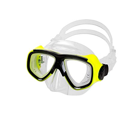 IST Prescription Mask- Optical Corrective Scuba Diving Snorkeling Mask - Rx Prescription- Bk, Yellow, Blue, Bk Silicon