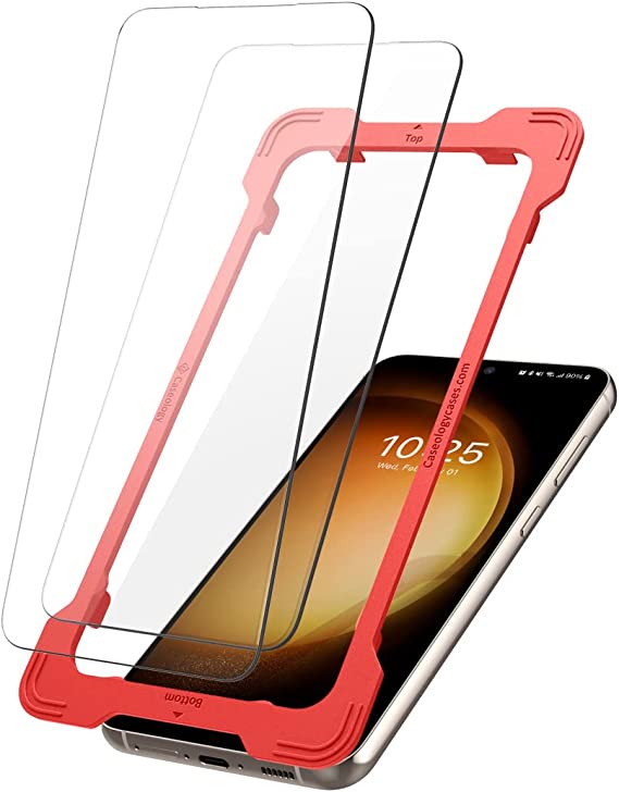 Caseology Snap Fit Clear Tempered Glass for Samsung Galaxy S23 Plus Screen Protector with Installation Kit 5G (2023) - 2 Pack