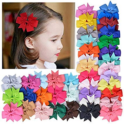 Mintbon 20pcs Baby Girls Hair Bows Boutique Alligator Clip Barrettes Ribbon Headband for Baby Girls Teens Toddlers Kids Children (20PCS)