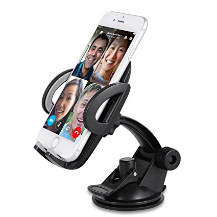 Sundix Car Phone Mount Holder, Universal Car Windshield / Dashboard Phone Mount Holder Cradle with Suction Cup for iPhone 7 7 Plus 6 6S Plus SE Galaxy Note 7 5 4 S7 S6 Edge LG G5 G4 Nexus 5x 6P