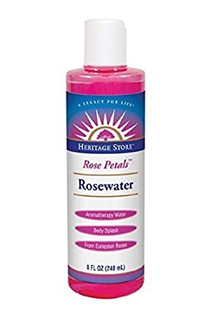 Heritage Products Rosewater, Rose Petals, 8oz Bottle
