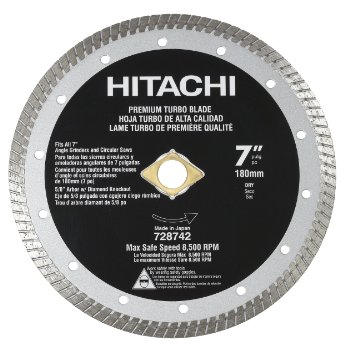 Hitachi 728742 7-Inch Turbo Diamond Saw Blade for Concrete and Masonry Dry Cut
