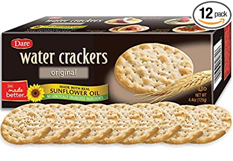 Dare Original Water Crackers – Healthy Entertaining Snacks with 0 grams of Trans Fat and Saturated Fat – 4.4 Ounces (Pack of 12)