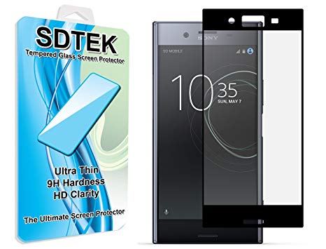Sony Xperia XZ Premium Full Coverage Screen Protector, SDTEK Premium Tempered Glass Screen Protector for Sony Xperia XZ Premium