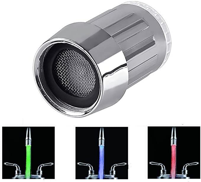 3-color Water Glow LED Faucet Light Temperature Sensor
