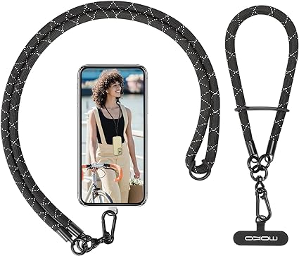 MoKo Phone Lanyard with Wrist Strap, Universal Crossbody Phone Lanyard Neck Strap and Wristlet Strap, Adjustable Cellphone Lanyard, Set with Wrist Strapx1, Crossbody Phone Strap×1, Lanyard Patch×2