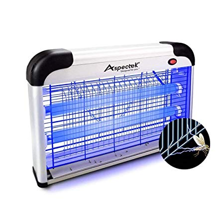 Aspectek Upgraded 20W Electronic Bug Zapper, Insect Killer - Mosquito, Fly, Moth, Wasp, Beetle & Other pests Killer Indoor Residential & Commercial (20W Home Bug Zapper)