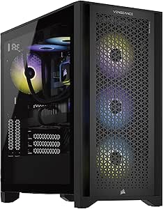 Corsair Vengeance a7400 Series Gaming PC – Liquid Cooled AMD Ryzen 7 9700X CPU – NVIDIA GeForce RTX 4070 Ti Super GPU – 32GB Vengeance RGB DDR5 Memory – 1TB M.2 SSD – Black