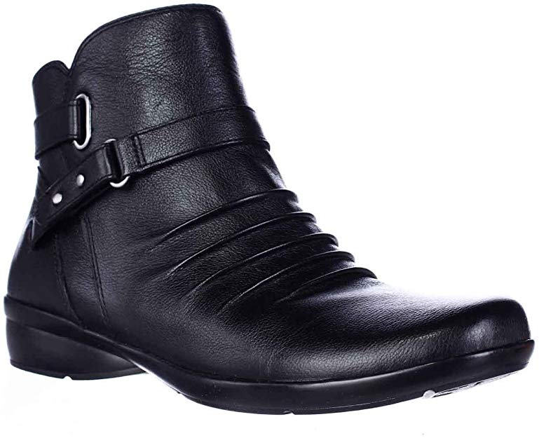 Naturalizer Womens Cassini Round Toe Ankle Fashion, Black Leather, Size 8.5