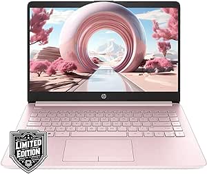 HP 14" HD Laptop | Back to School Limited Edition with 1 Year Microsoft 365 | Intel Quad-Core Processor | Long Battery Life | w/WOWPC Bundle | Windows 11 (Pink, 8GB RAM | 576GB Storage)