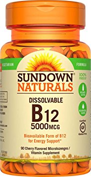 Sundown Naturals Methylcobalamin B12 5000 mcg, 90 Microlozenges