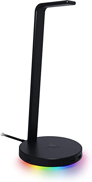 Razer Base Station V2 Chroma - Chroma Enabled Headset Stand with 3.1 USB Hub and 7.1 Surround Sound (2 USB 3.1 Ports, Intergrated Headset Stand, Non-Slip Base, Chroma RGB) Black