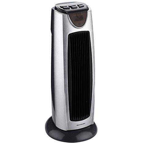 Homeleader 1500W PTC Heater, Ceramic Oscillating Heater with Remote Control, LCD and Timer, Black and Silvery, NSB-200C4L