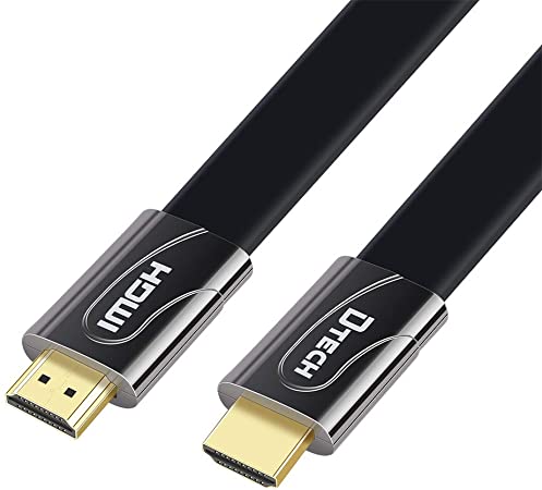 DTECH 3ft 26AWG Flat HDMI 2.0 Cable 4K 60Hz Ultra HD HDCP ARC 1080p 3D Ethernet High Speed Video Cord (1 Meter, Black)