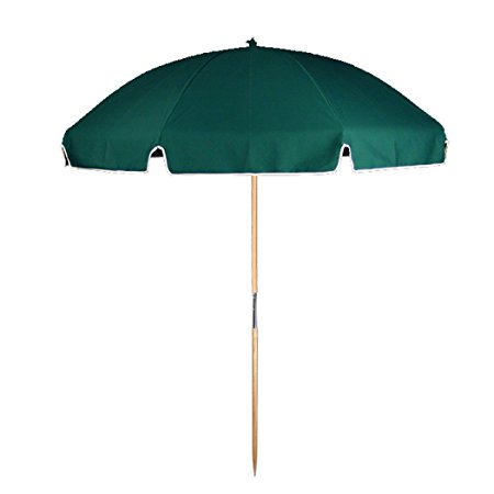 6.5 ft.Steel Commercial Grade Beach Umbrella with Ash Wood Pole & Carry Bag