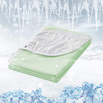 EXQ Home Cooling Blanket Cooling Blankets for Sleeping Summer Blanket for Hot Sleepers,Breathable Light Summer Blanket Q-Max&gt;0.4 Cooling Fiber Green Bed Blanket (60"x80",Twin Size)