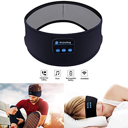 Bluetooth Headband Sleep Headphones,SKYEOL Wireless Bluetooth Sleeping Headband with Mic Built-in Stereo Speakers for Sleeping, Sports, Air Travel, Meditation and Relaxation (Grey)