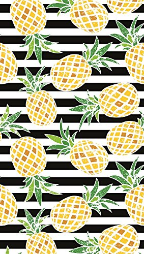 Bahia Collection by Dohler Pineapples and Stripes Brazilian Velour Beach Towel 40x72 Inches