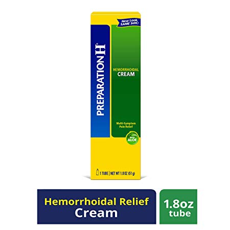 Preparation H Hemorrhoid Symptom Treatment Cream (1.8 Ounce Tube), Maximum Strength Multi-Symptom Pain Relief with Aloe