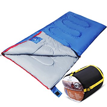 XL Outdoor Sleeping Bags for Camping,3/4-season Comfort 30/40/50°F, 2/3/4lbs Filling with Compression Sack(75"x 33")
