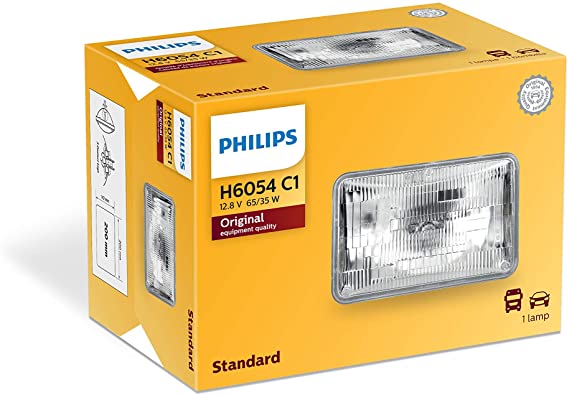 PHILIPS H6054C1 Standard Halogen Sealed Beam headlamp, 1 Pack