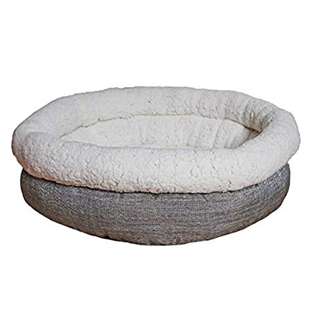 Rosewood Soft And Comfortable Quality Dog Cat Deep Oval Shaped Bed ,Machine Washable With Super Soft Fleece, Size 20inch/50.5cm, Grey