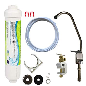 Aqualogis Undersink Drinking Water Tap Filter Kit System Including Faucet and Accessories With Piercing Saddle Valve For 10 - 15mm Copper Pipe.