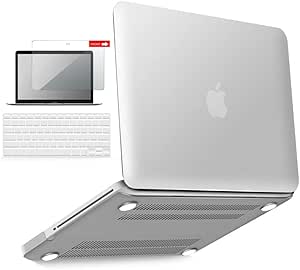 IBENZER Compatible with Macbook Pro 13 Inch case A1278 Release 2012-2008, Plastic Hard Shell Case with Keyboard & Screen Cover for Apple Old Version Mac Pro 13 with CD-ROM, Clear, P13CL 2