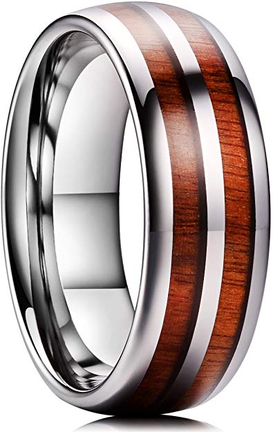 King Will 7mm 8mm Mens Tungsten Carbide Ring Engagement Band Polished Finish Comfort Fit