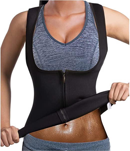 Junlan Women Waist Trainer Sauna Sweat Vest Neoprene Workout Tank Top Weight Loss Body Shaper Slim Shirt