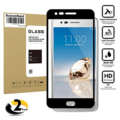 LG Aristo LV3 MS210 K8 2017 (2-Pack) Full Screen Coverage Tempered Glass Screen Protector,Acoverbest Ultra Thin Protective Glass [9H Hardness][Anti-Scratch][Bubble Free](Black)