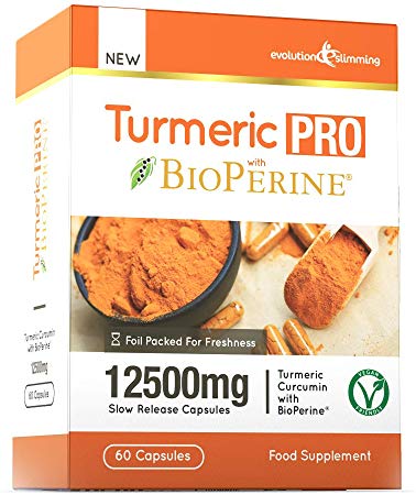 Turmeric Pro with BioPerine® 12,500mg 95% Curcuminoids, Suitable for Vegetarians, 60 Capsules
