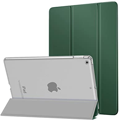 MoKo Case Fit New iPad 8th Gen 2020/7th Generation 2019, iPad 10.2 Case - Slim Lightweight Shell Stand Cover with Translucent Frosted Back Protector for iPad 10.2", Pine Forest Green(Auto Wake/Sleep)