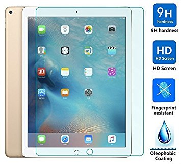 iPad Pro screen protector, KuGi ® High Quality 9H Hardness 2.5D Round Edge HD clear Premium Tempered Glass Screen Protector for Apple iPad Pro tablet (Ipad pro, Clear)