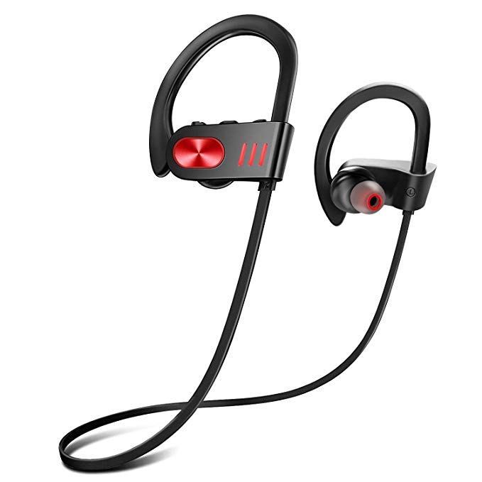 Setse Bluetooth Headphones, Waterproof IPX7 Wireless Earbuds Sport, Richer Bass HD Stereo Earphones w/Mic for Gym Running Workout 7-9 Hours Battery Noise Cancelling Headsets
