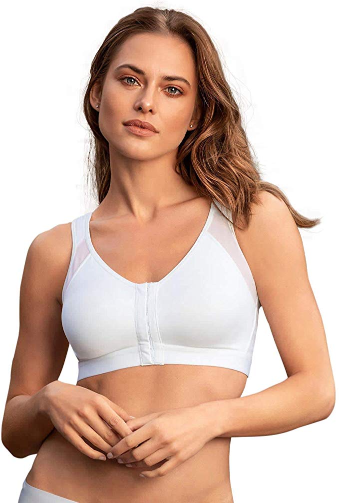 Leonisa Back Support Posture Corrector Wireless Bra Adjustable Front Closure