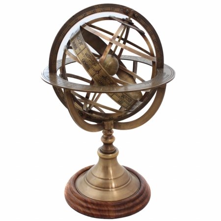 EcWorld Enterprises 7764323 Engraved Brass Tabletop Armillary Nautical Sphere Globe